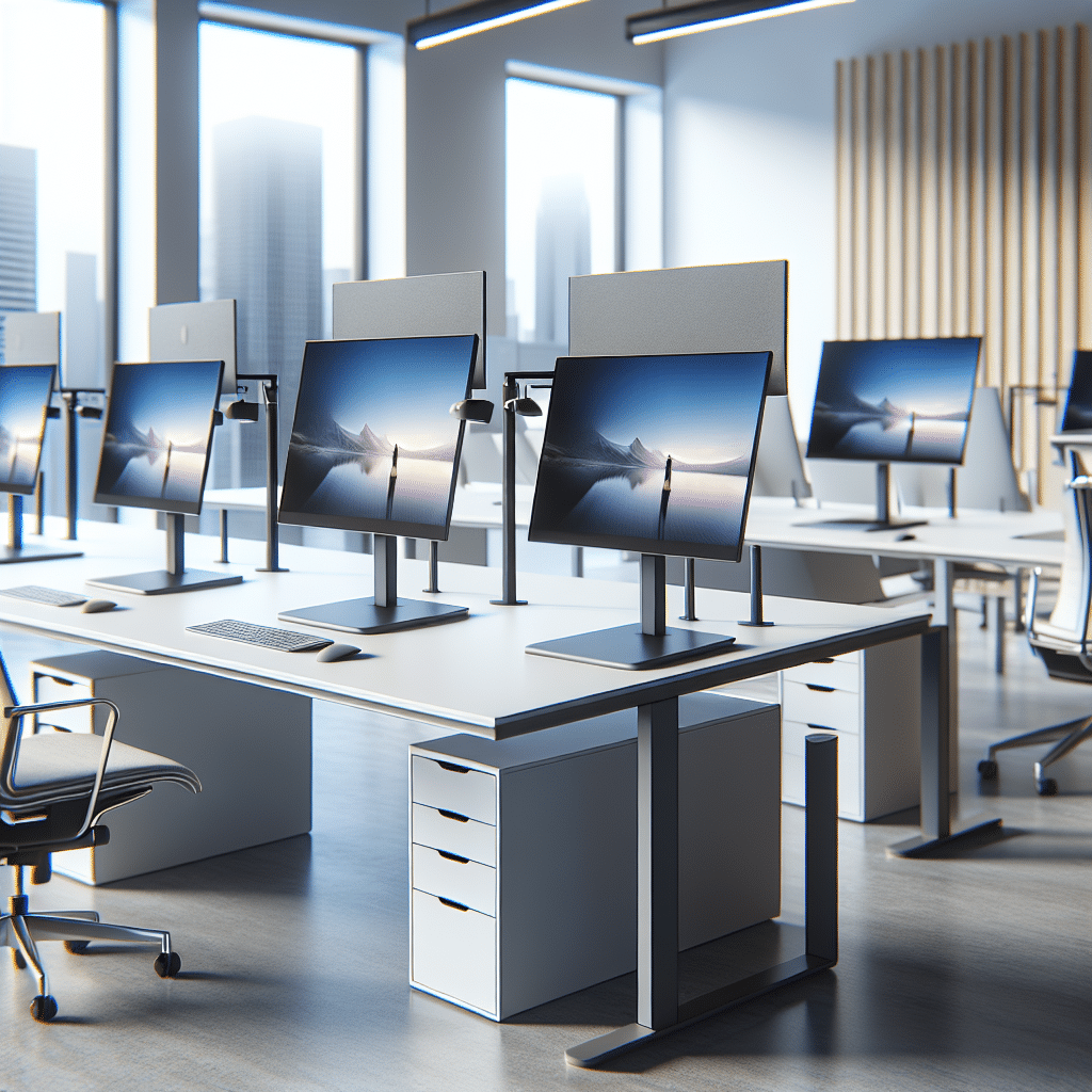 Monitor stands for eye-level comfort